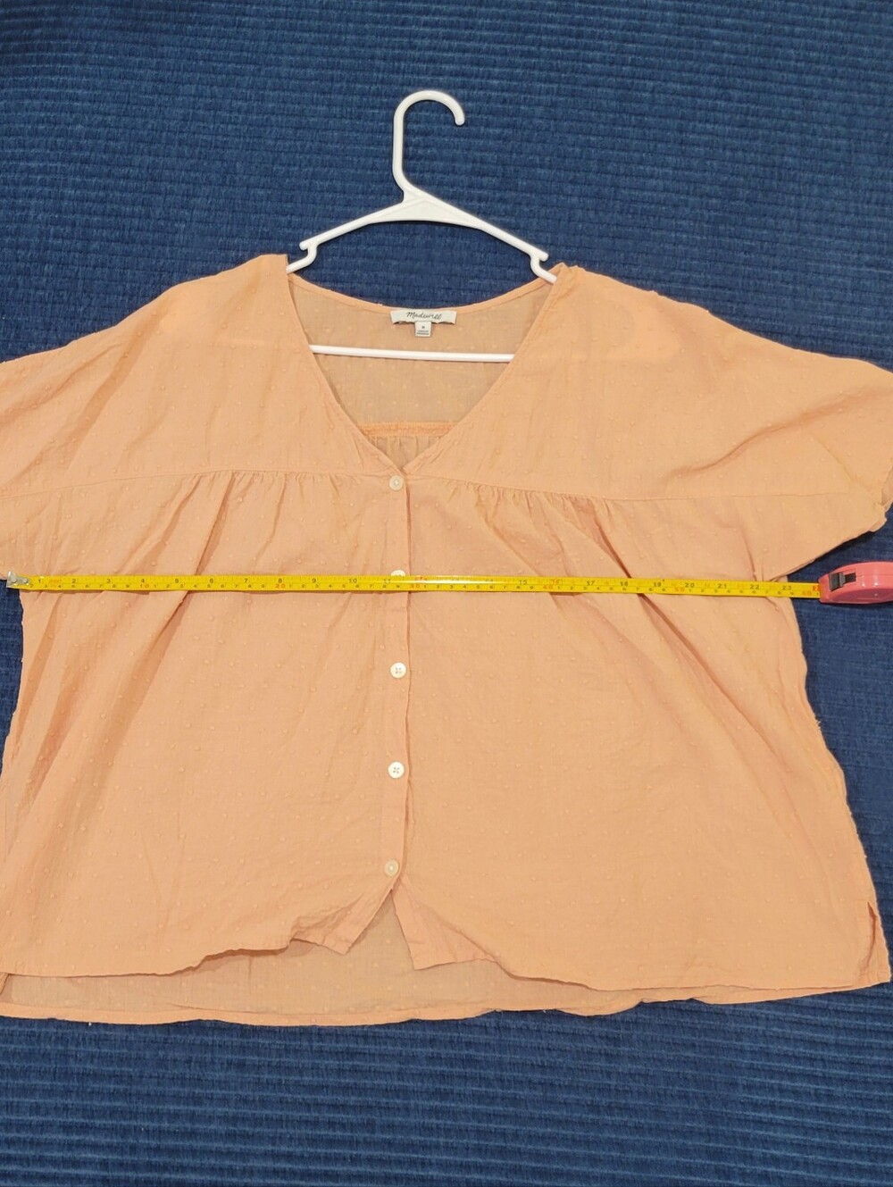 MADEWELL Rhyme Button-Front Barbie Doll Top In Clipdot - Picture 6 of 6